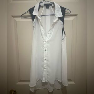 Sheer blouse - size: small - black and white